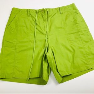 Talbots Green Shorts 16 Stretch Adjustable Waist